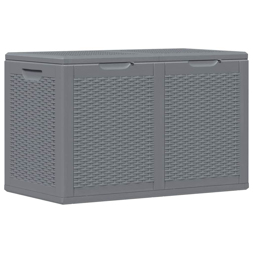 Garden Storage Box Grey PP Rattan 180 L
